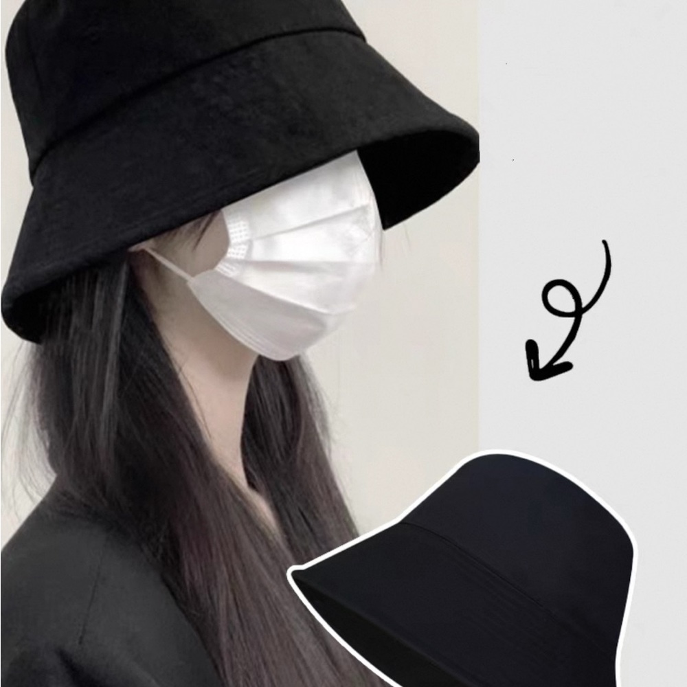 Classic large Black Bucket Hat